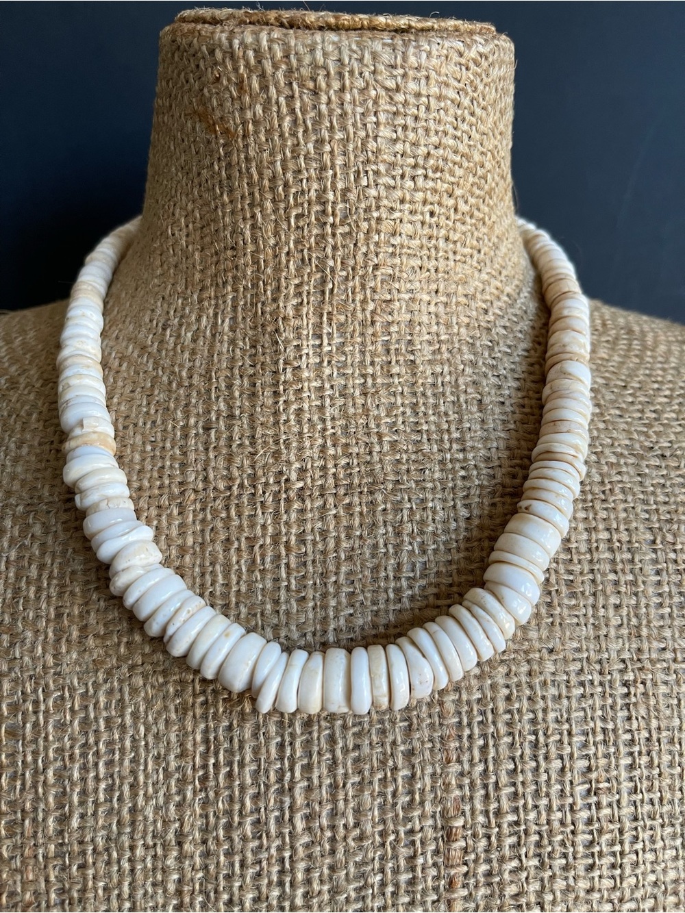 Vintage Hawaii natural puka Shell Necklace.